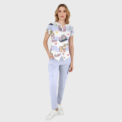 Women's LABUBU Printed Scrub Set SLB2