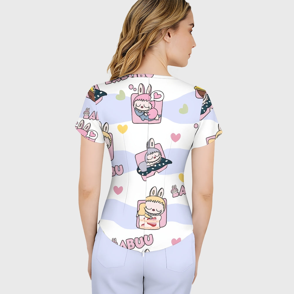 Women's LABUBU Printed Scrub Set SLB2