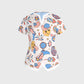 Women's Patriotic Cowgirl Printed Scrub Set SA05