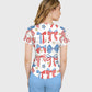 Women's Patriotic Bows Printed Scrub Set SA06