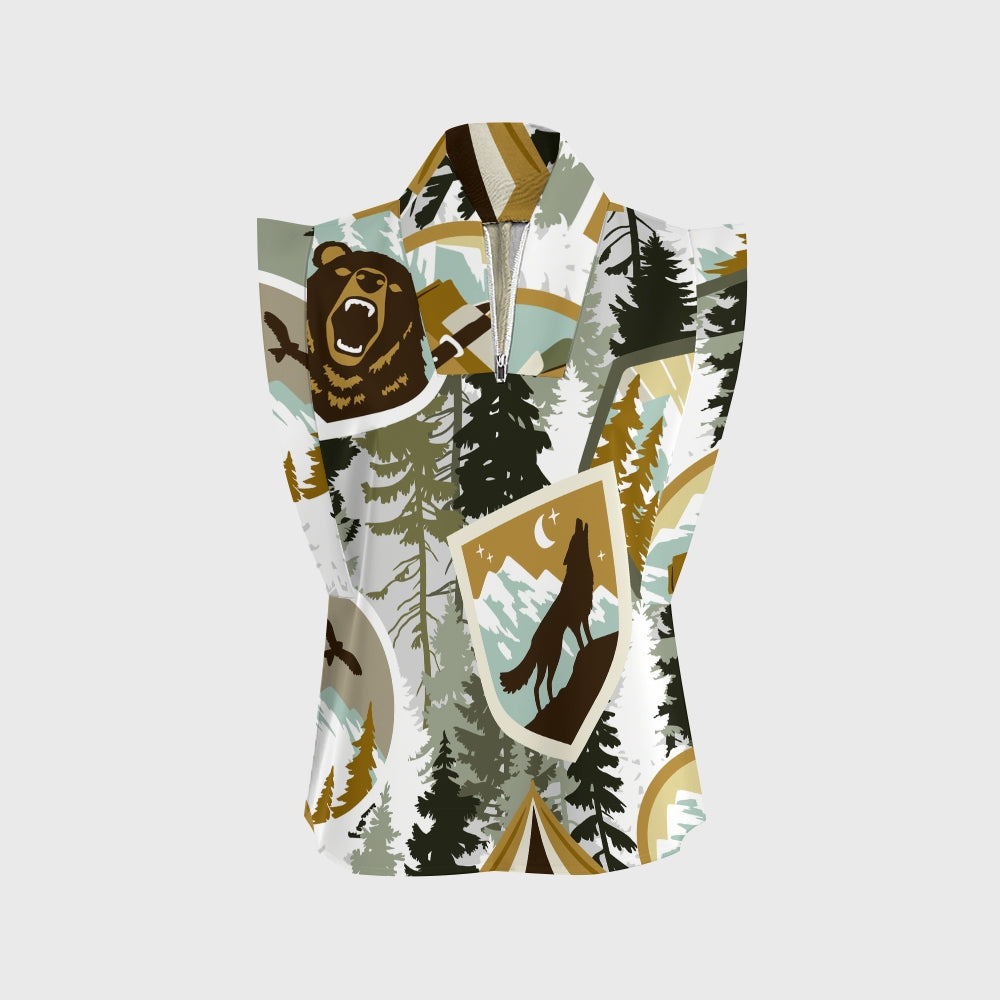 Women's Camouflage Widelife Printed Scrub Set ST861