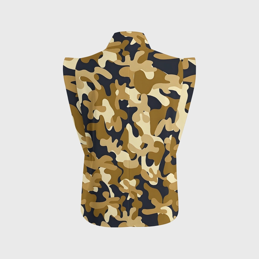 Women's Khaki Camouflage Printed Scrub Set ST864
