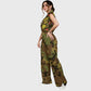 Women's Vintage Rose Camouflage Printed Scrub Set ST865