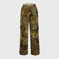 Women's Vintage Rose Camouflage Printed Scrub Set ST865
