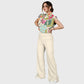 Women's Retro Psychedelic Floral Printed Scrub Set SF03