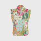 Women's Retro Psychedelic Floral Printed Scrub Set SF03