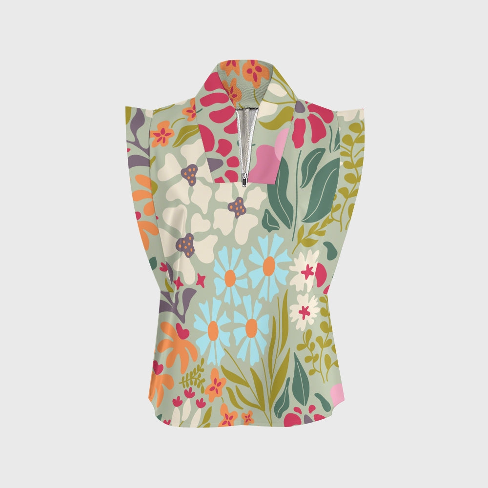 Women's Retro Psychedelic Floral Printed Scrub Set SF03