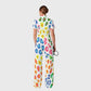 Women's Wide Leg Zip Neck Rainbow Leopard Print Scrub Jumpsuit