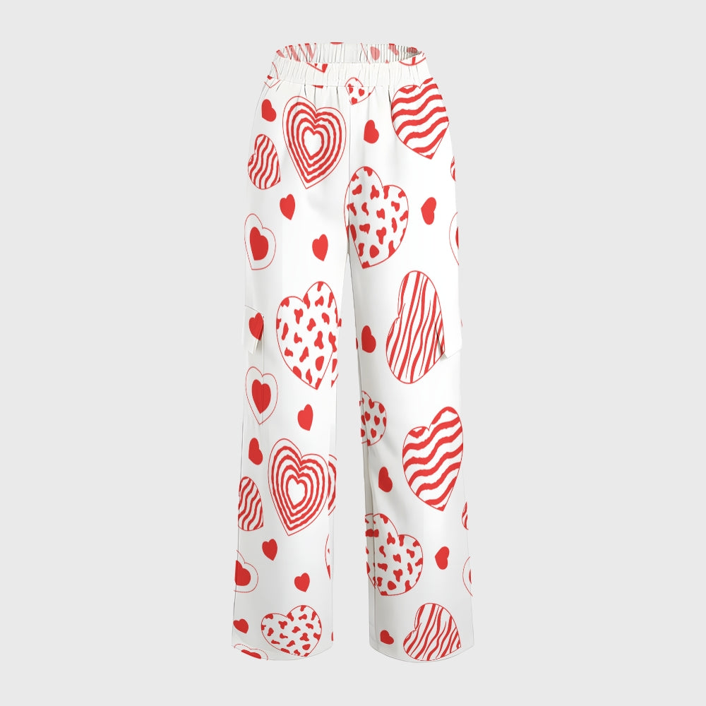 Women's Boho Hearts Printed Scrub Set CL01