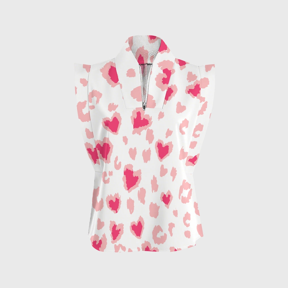 Women's Leopard Jaguar Heart Printed Scrub Set CL02