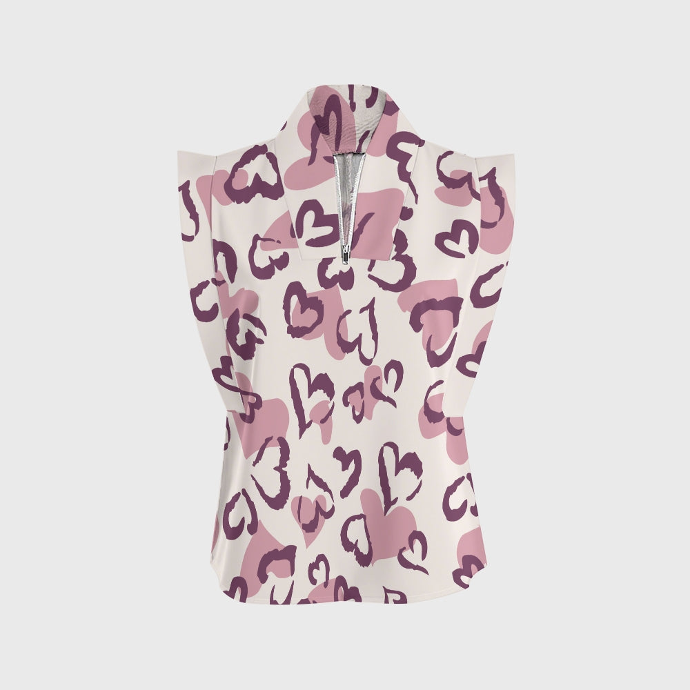 Women's Leopard Heart Printed Scrub Set CL05