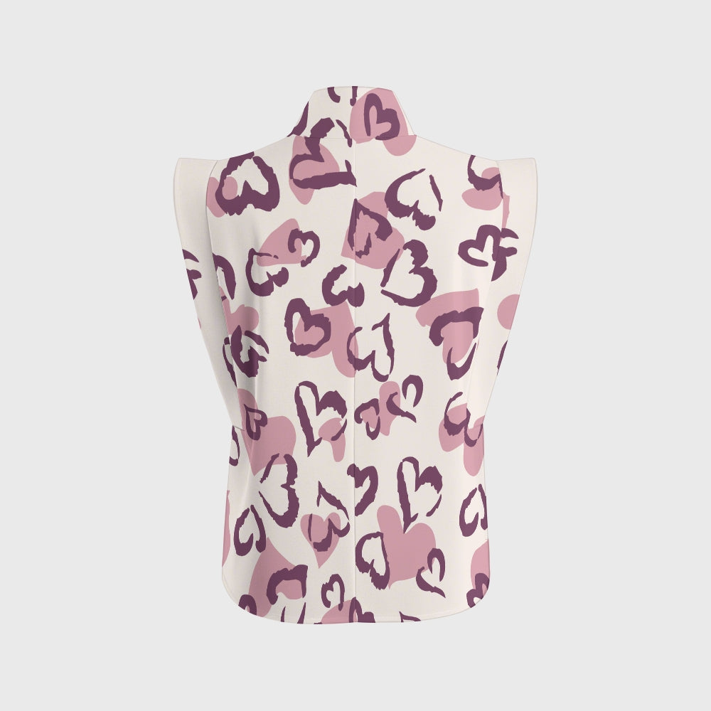Women's Leopard Heart Printed Scrub Set CL05