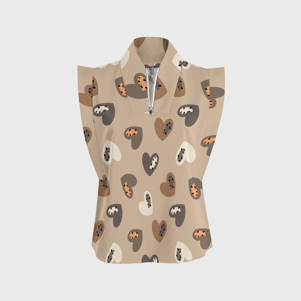 Women's Cheetah Heart Printed Scrub Set CL06