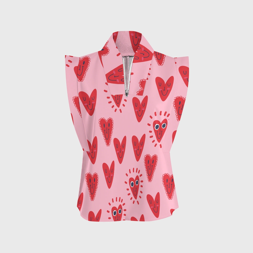 Women's Smiling Hearts Printed Scrub Set CL07