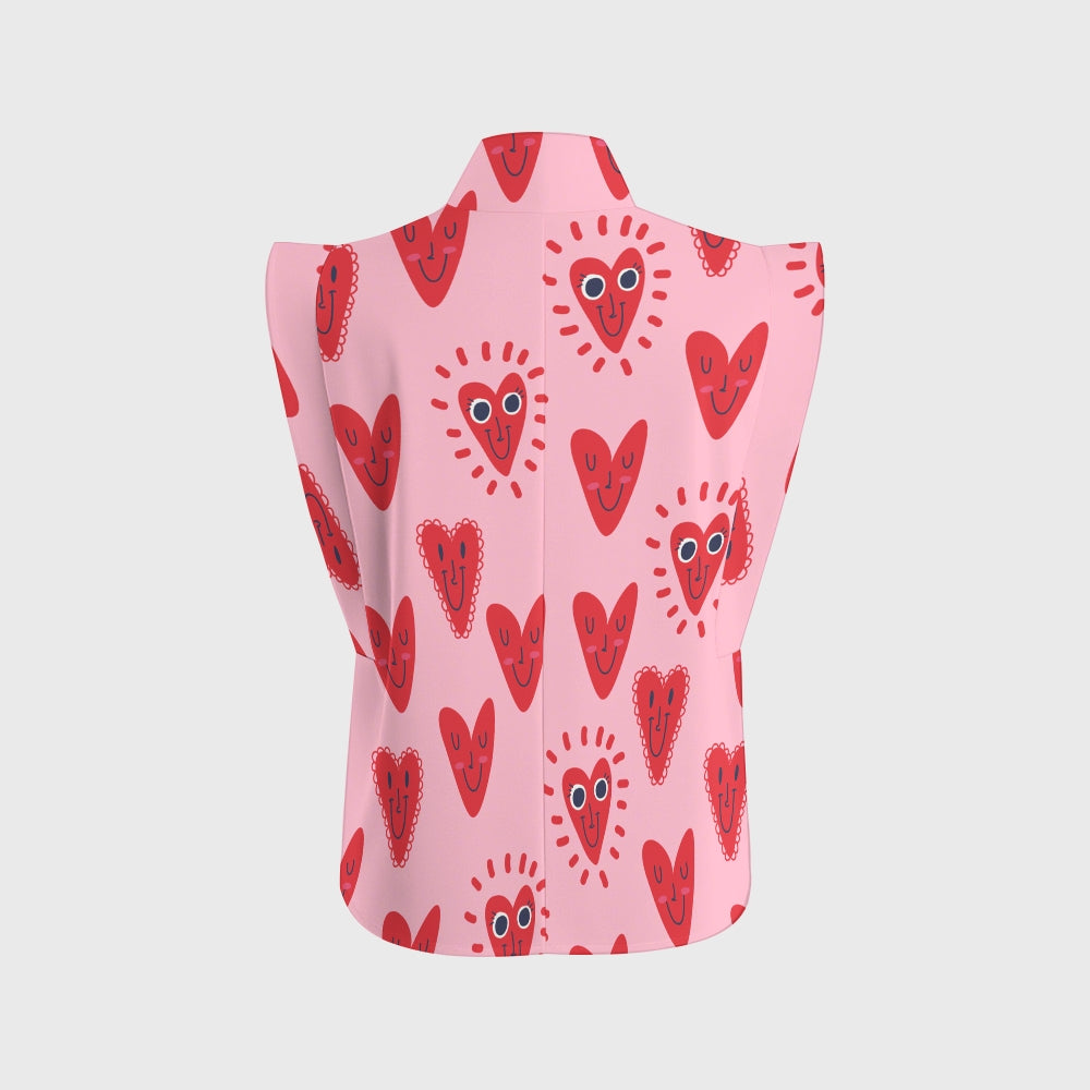 Women's Smiling Hearts Printed Scrub Set CL07