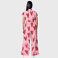 Women's Wide Leg Smiling Heart Printed Scrub Jumpsuit JH03