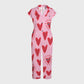 Women's Wide Leg Smiling Heart Printed Scrub Jumpsuit JH03