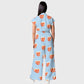 Women's Lapel Wide Leg True Love Printed Scrub Jumpsuit JH04