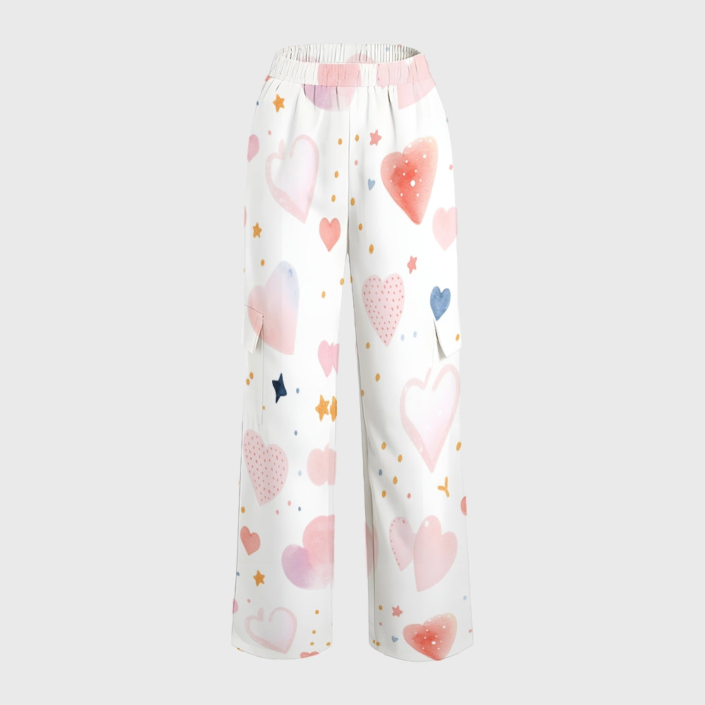Women's Hearts Stars Dots Printed Scrub Set CL09