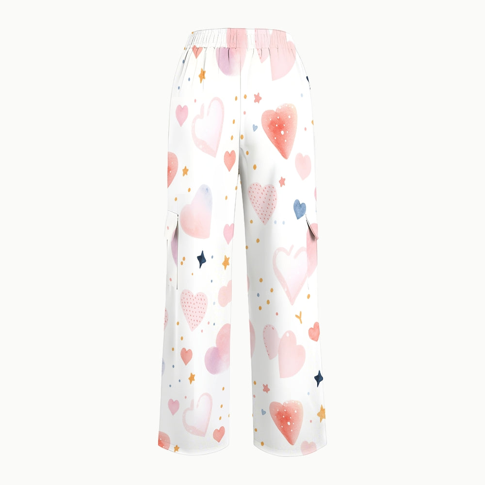 Women's Hearts Stars Dots Printed Scrub Set CL09