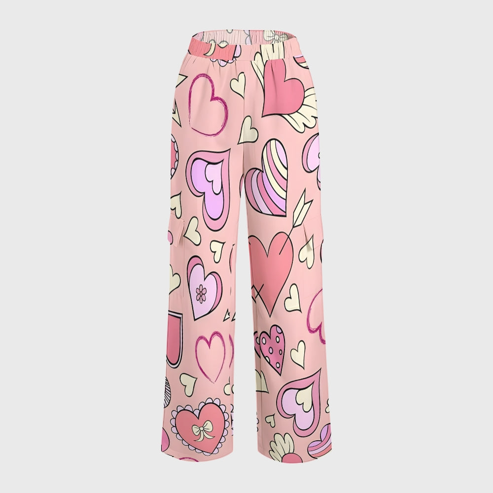 Women's Fall in Love Printed Scrub Set CL10