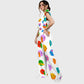 Women's Abstract Comic Faces Printed Scrub Set SP01