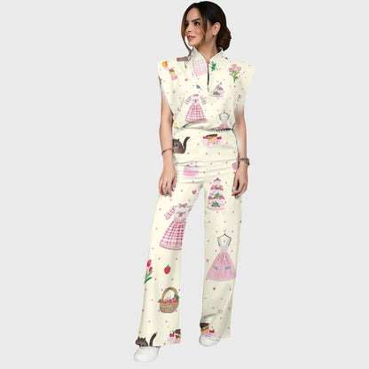 Women's Polka Dot Printed Scrub Set SP08