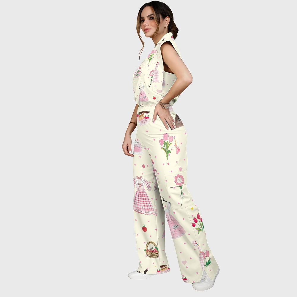 Women's Polka Dot Printed Scrub Set SP08