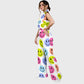 Women's Colorful Smiley Faces Printed Scrub Set SP09