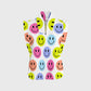 Women's Colorful Smiley Faces Printed Scrub Set SP09