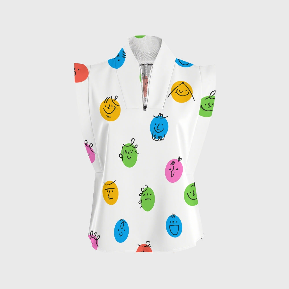 Women's Happy Faces Printed Scrub Set SP10