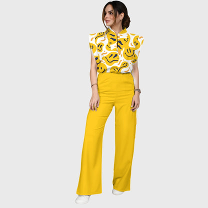Women's Groovy Smile Printed Scrub Set SP11