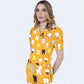Women's Puff Sleeves Cute Teeth Scrub Set SAA6