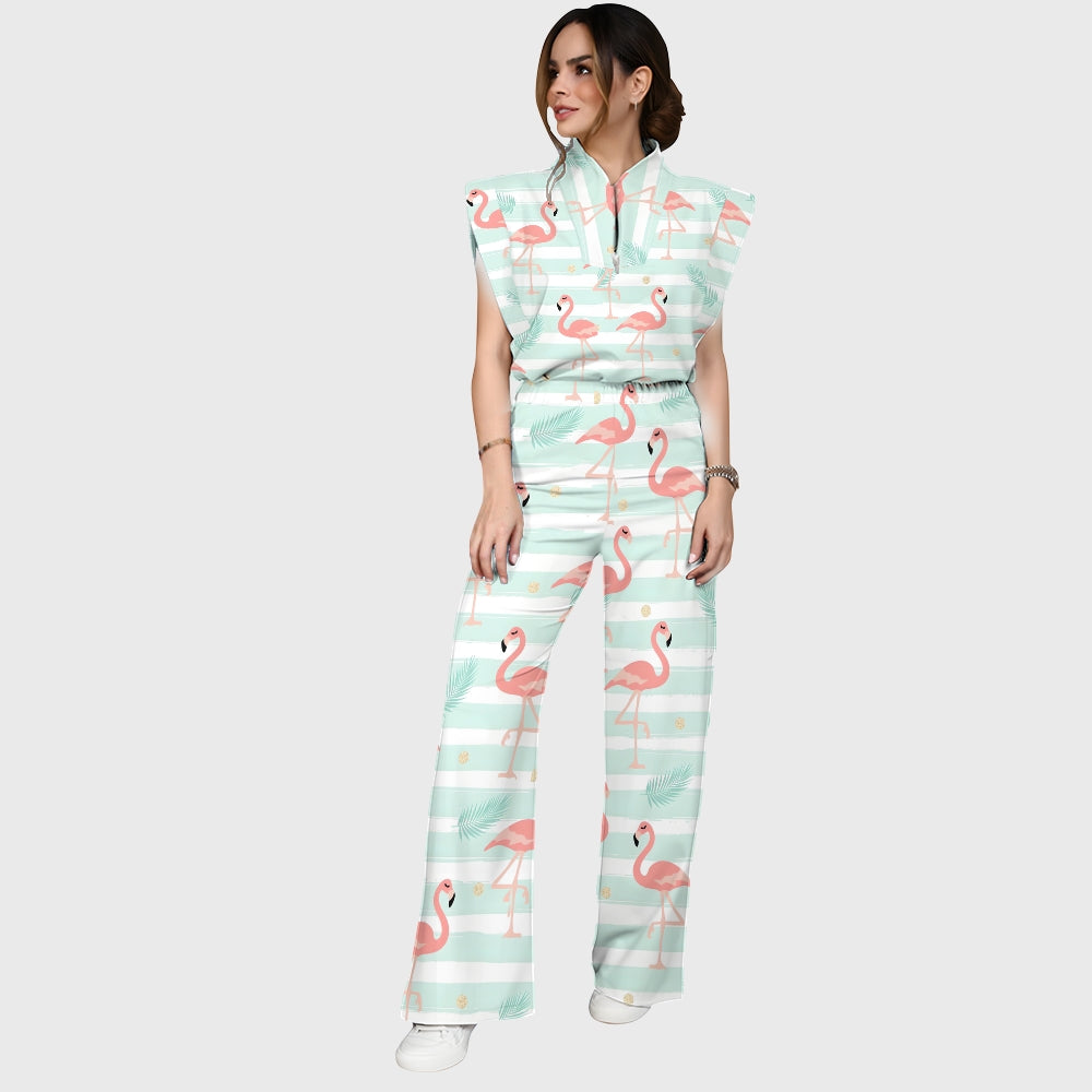 Women's Flamingo Printed Scrub Set SL01