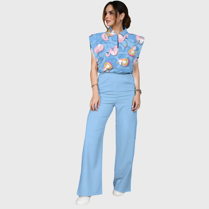 Women's Flamingo Printed Scrub Set SL02