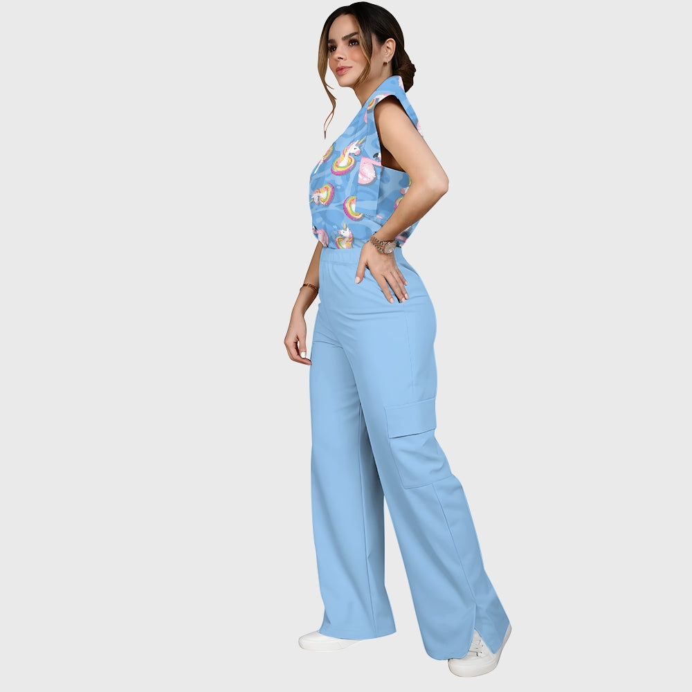 Women's Flamingo Printed Scrub Set SL02