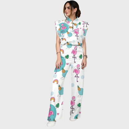 Women's Flamingo Printed Scrub Set SL03