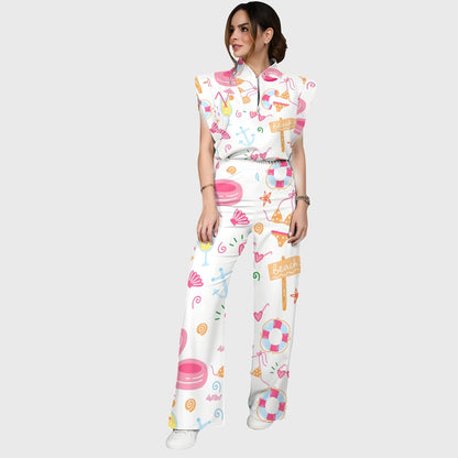Women's Flamingo Printed Scrub Set SL05