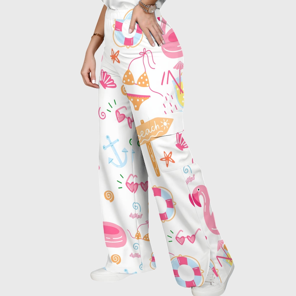 Women's Flamingo Printed Scrub Set SL05