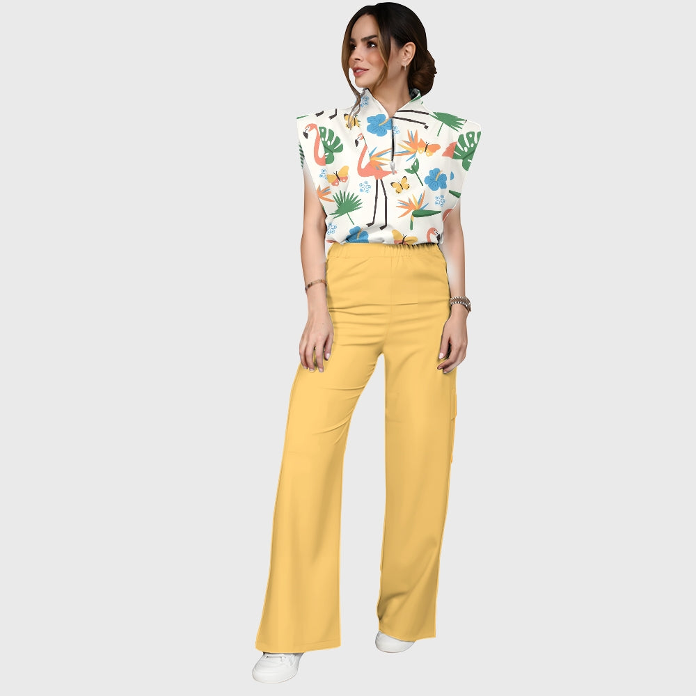 Women's Flamingo Printed Scrub Set SL06
