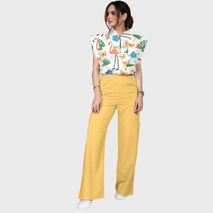 Women's Flamingo Printed Scrub Set SL06