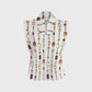 Women's Metallic Line Series Printed Scrub Set  SM02