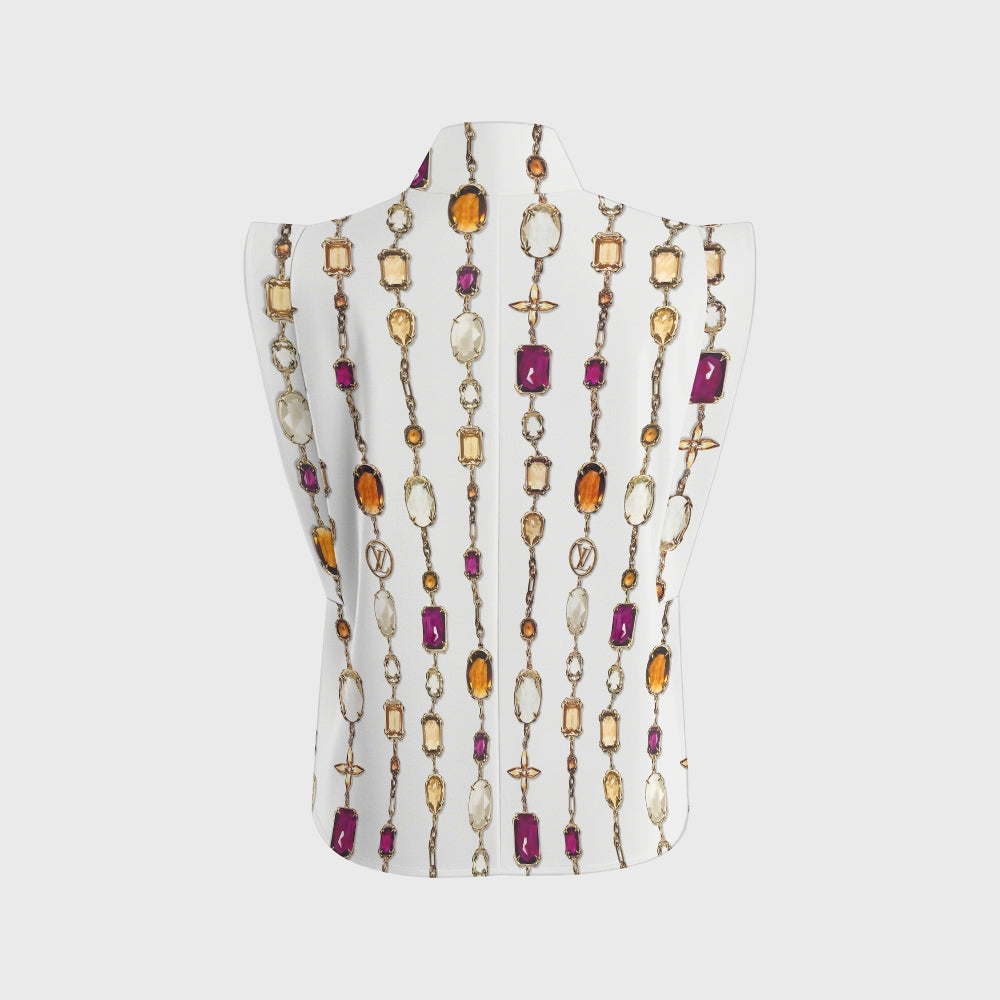 Women's Metallic Line Series Printed Scrub Set  SM02