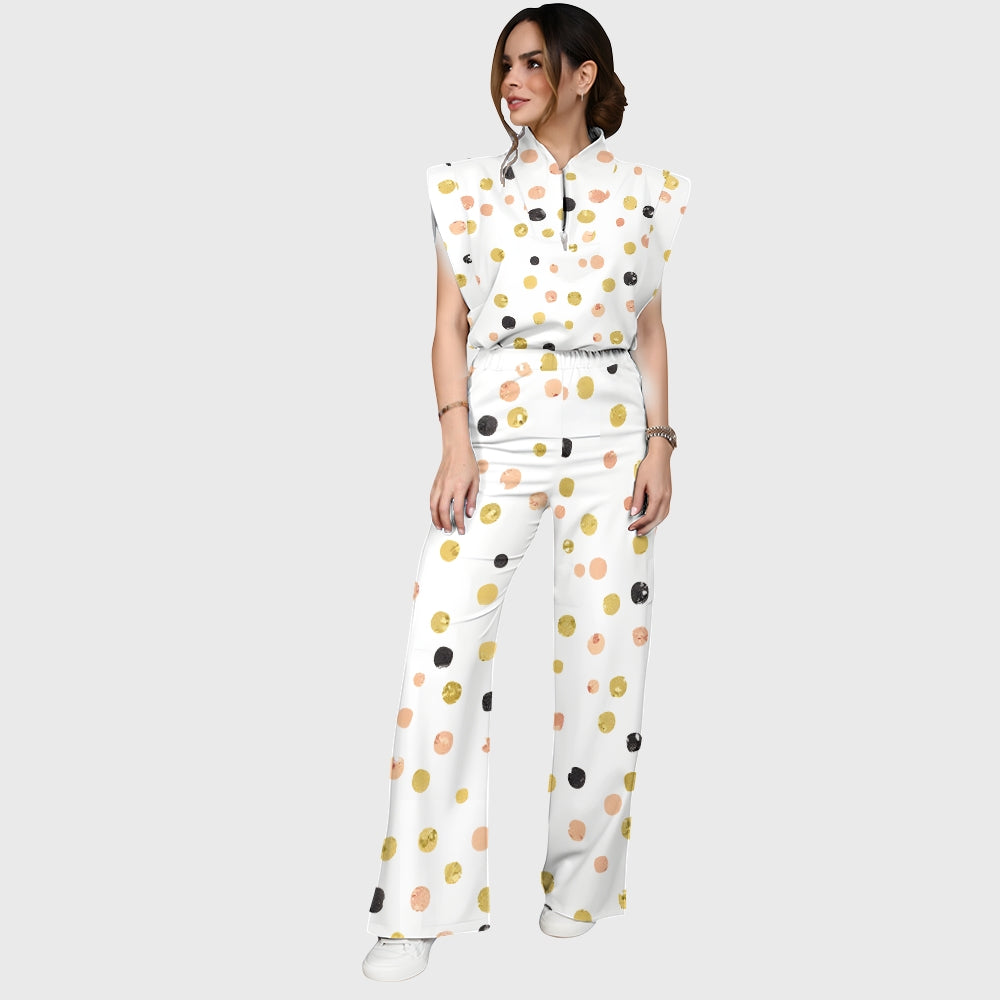 Women's Polka Dot Printed Scrub Set SP12