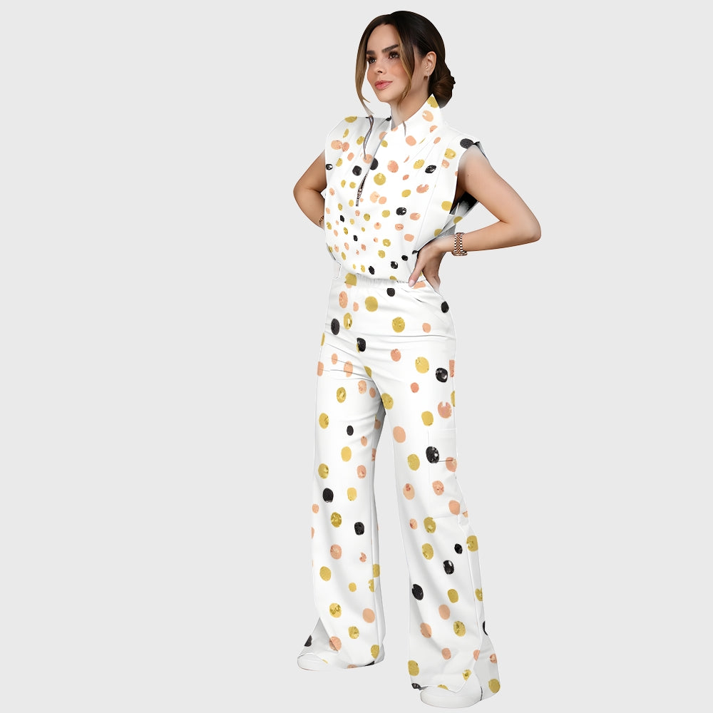 Women's Polka Dot Printed Scrub Set SP12