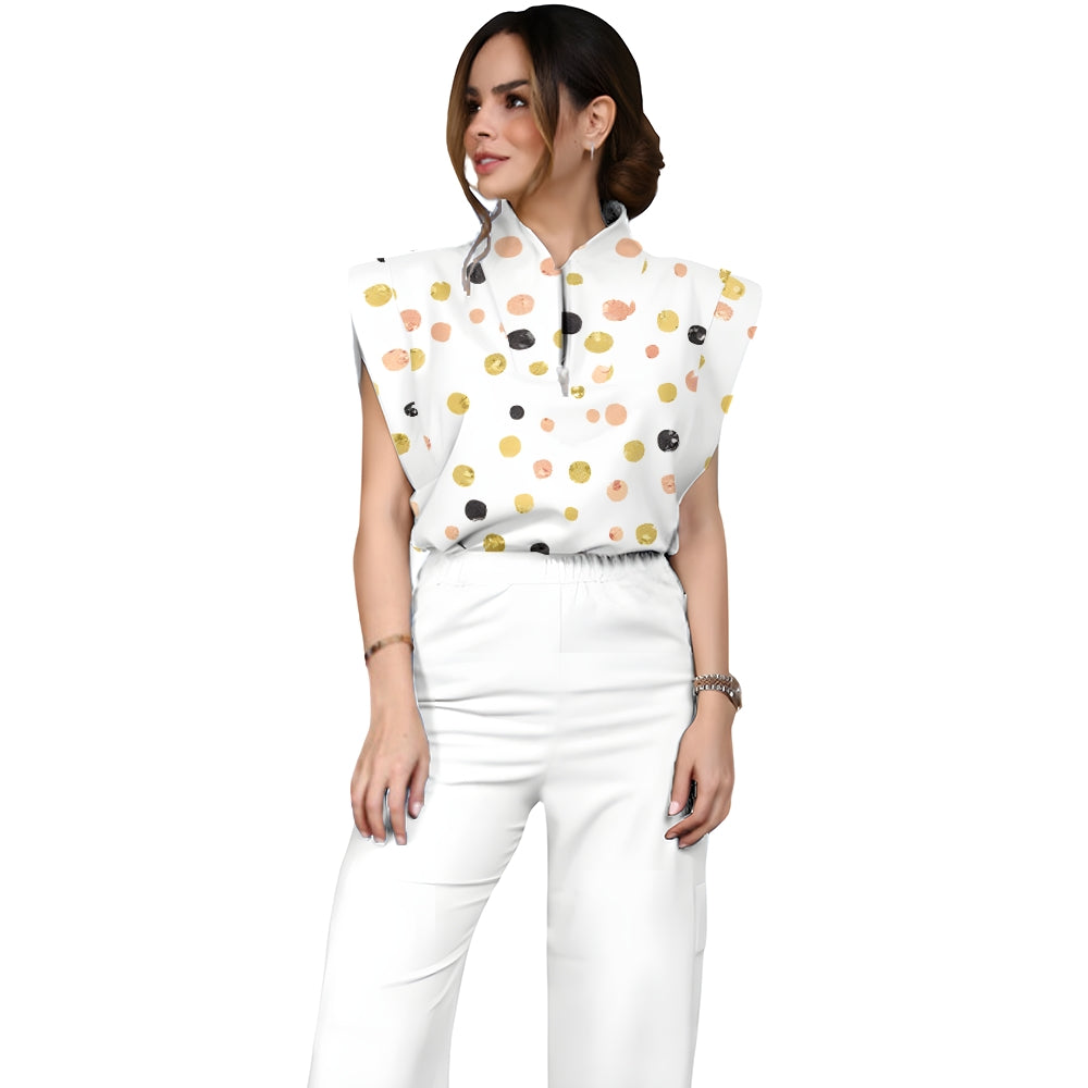 Women's Polka Dot Printed Scrub Set SP12