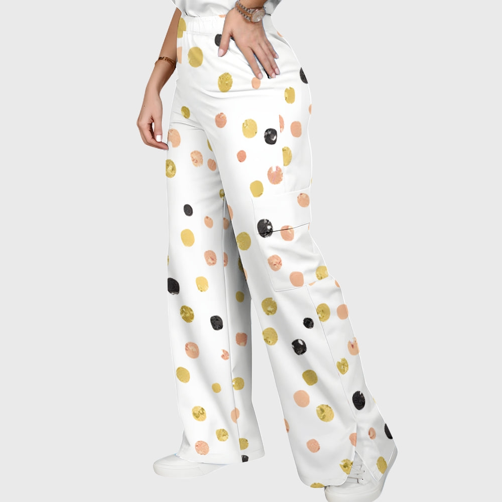 Women's Polka Dot Printed Scrub Set SP12