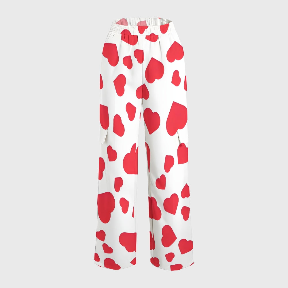 Women's Colorful Heart Pattern  Scrub Set CL11