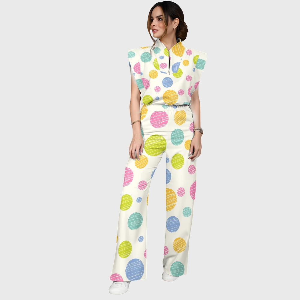 Women's Polka Dot Printed Scrub Set SP13