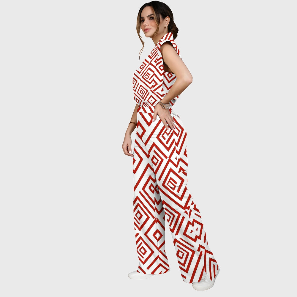 Women's Metallic Line Series Printed Scrub Set  SM04